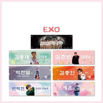 

1 Piece Kpop EXO Group BAEKHYUN CHANYEOL SEHUN Concert Support Hand Banner Fabric Hang Up Poster For Fans Collection Gift