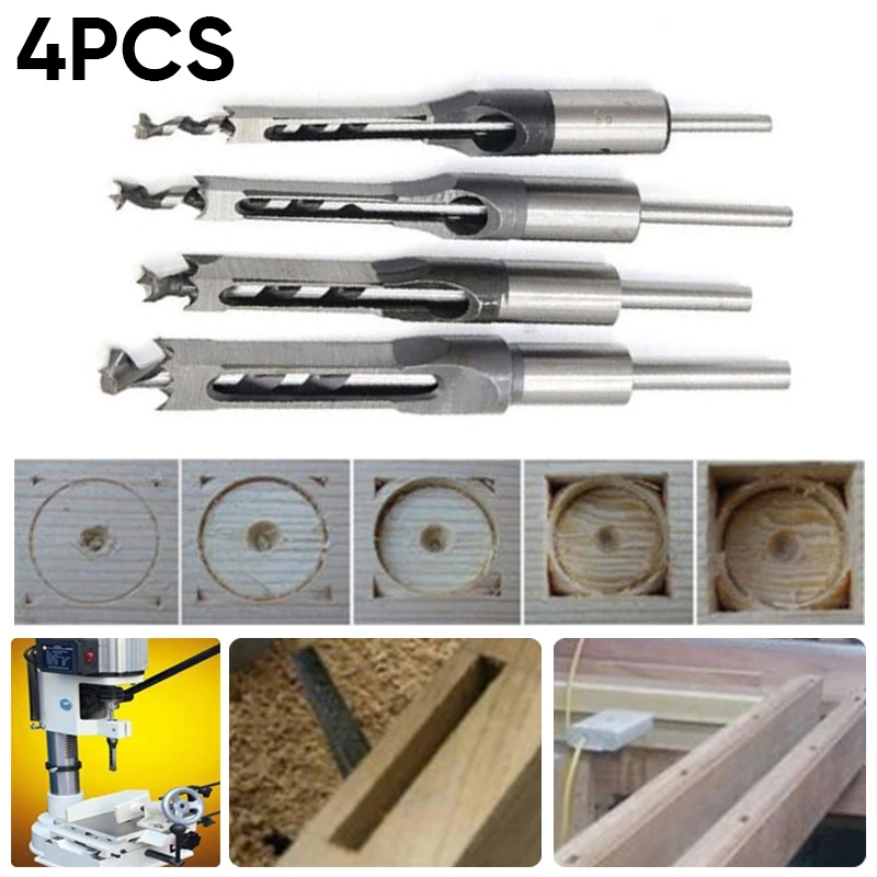 4pcs HSS Woodworking Square Hole Drill Bits Wood Mortise Mortising Chisel Tools
4pcs HSS Woodworking Square Hole Drill Bits Wood Mortise Mortising Chisel Tools