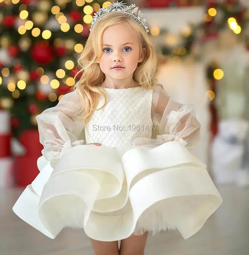 Фото Baby 1st First Birthday Dresses for Girls Christening Baptism Princess Tutu Formal Dress Ball Gown Toddler Vestido AG0085 | Детская
