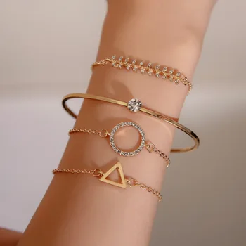 Europe and America Fashion Set Bracelet Diamond Set Fishbone Leaf Triangular Bracelets Hollow out Geometry Adjustable Bracelet F
Europe and America Fashion Set Bracelet Diamond Set Fishbone Leaf Triangular Bracelets Hollow out Geometry Adjustable Bracelet F