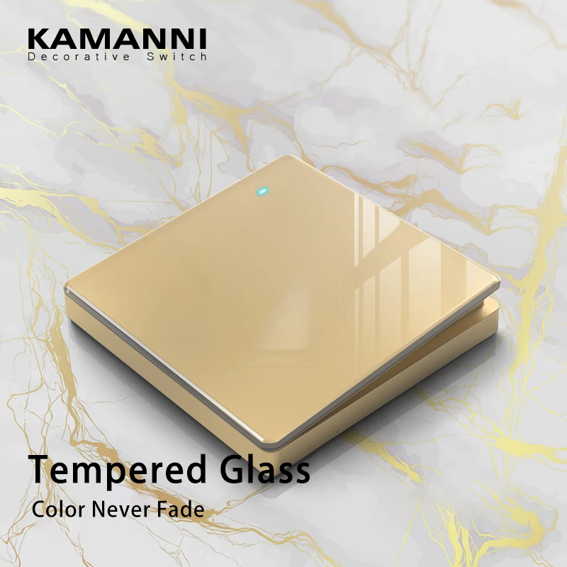 Kamanni Gold Light Switch 1/2/3/4 Gang 1/2 Way 10a Glass Push Button Switch Gold Switch Plate EU Standard 110V Socket Gold
Kamanni Gold Light Switch 1/2/3/4 Gang 1/2 Way 10a Glass Push Button Switch Gold Switch Plate EU Standard 110V Socket Gold