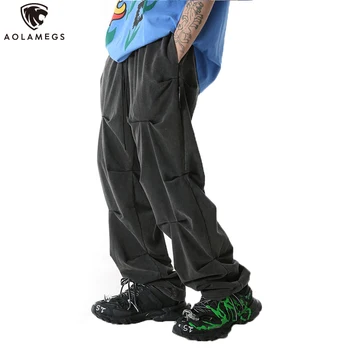 Aolamegs Sweatpants Men Pleated Drawstring Solid Pants Elastic Waist Straight Trousers Hip Hop Style Casual Loose Streetwear men 
Aolamegs Sweatpants Men Pleated Drawstring Solid Pants Elastic Waist Straight Trousers Hip Hop Style Casual Loose Streetwear men