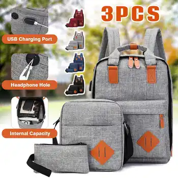 3pcs/set Unisex USB Charging Backpack Korea Nylon Backpack Laptop Bag Teenager School Bag Shoulder Bag Casual Travel Backbag New
3pcs/set Unisex USB Charging Backpack Korea Nylon Backpack Laptop Bag Teenager School Bag Shoulder Bag Casual Travel Backbag New
