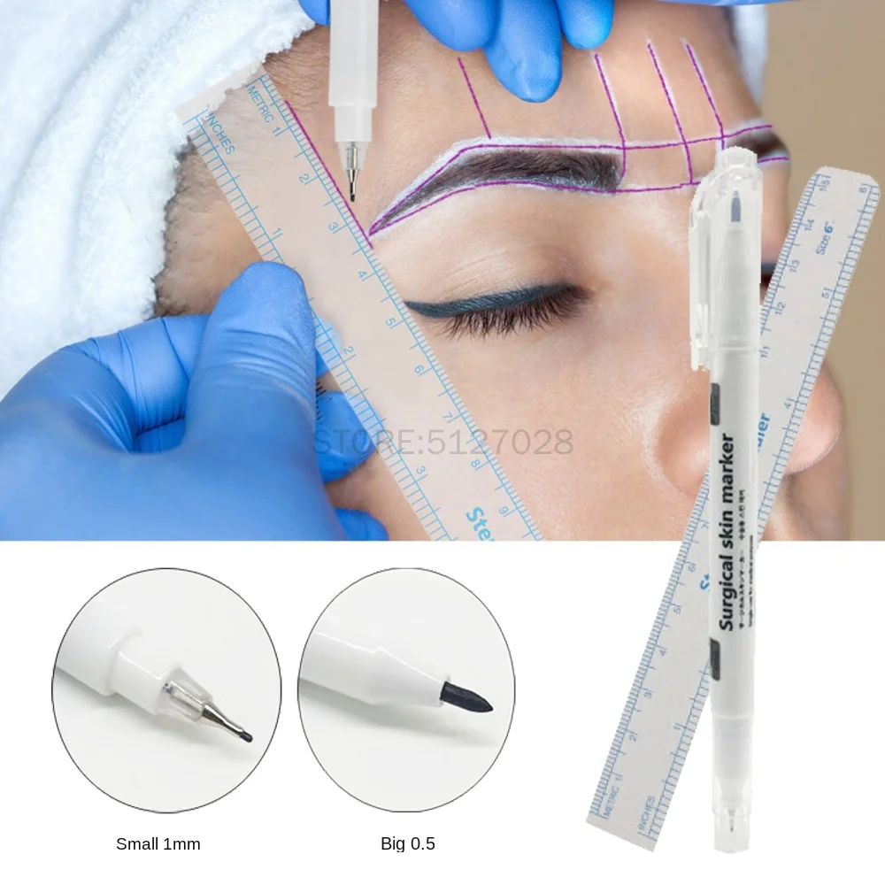 1Set Double-head Sterilized Tattoo Marker Pen Microblading Positioning Tool with Measuring Ruler Permanent Makeup Accessories
1Set Double-head Sterilized Tattoo Marker Pen Microblading Positioning Tool with Measuring Ruler Permanent Makeup Accessories