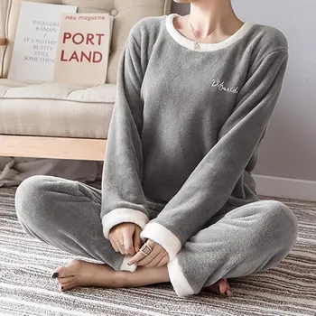 2020 Winter Pajamas Women Korean Sleepwear Cute Flannel Pajamas Set Velvet Warm Pijama Round Neck Pyjama Homewear Women
2020 Winter Pajamas Women Korean Sleepwear Cute Flannel Pajamas Set Velvet Warm Pijama Round Neck Pyjama Homewear Women