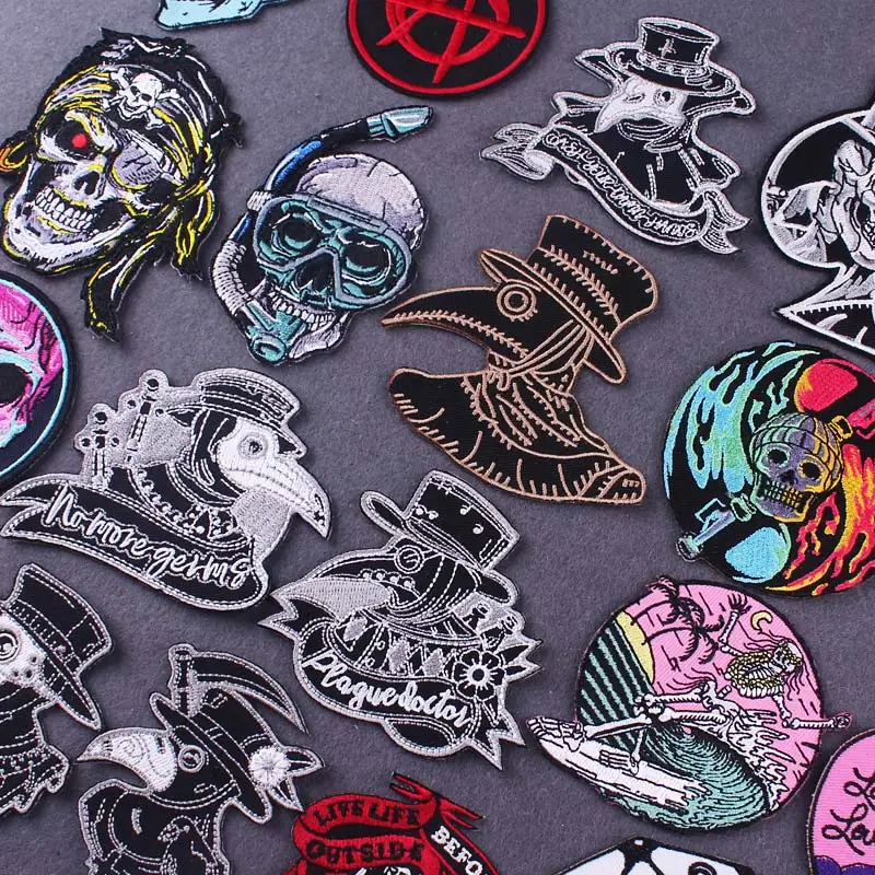 Punk/Skull Patch Embroidered Patches For Clothing Iron On Patches For Clothes DIY Doctor Schnabel Patch Applique Punk Stickers
Punk/Skull Patch Embroidered Patches For Clothing Iron On Patches For Clothes DIY Doctor Schnabel Patch Applique Punk Stickers
