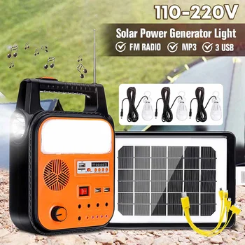 Solar Power Generator USB Charging Home System Storage Generator 110V-220V With 3 LED Bulbs FM Radio MP3 Functions Durable
Solar Power Generator USB Charging Home System Storage Generator 110V-220V With 3 LED Bulbs FM Radio MP3 Functions Durable