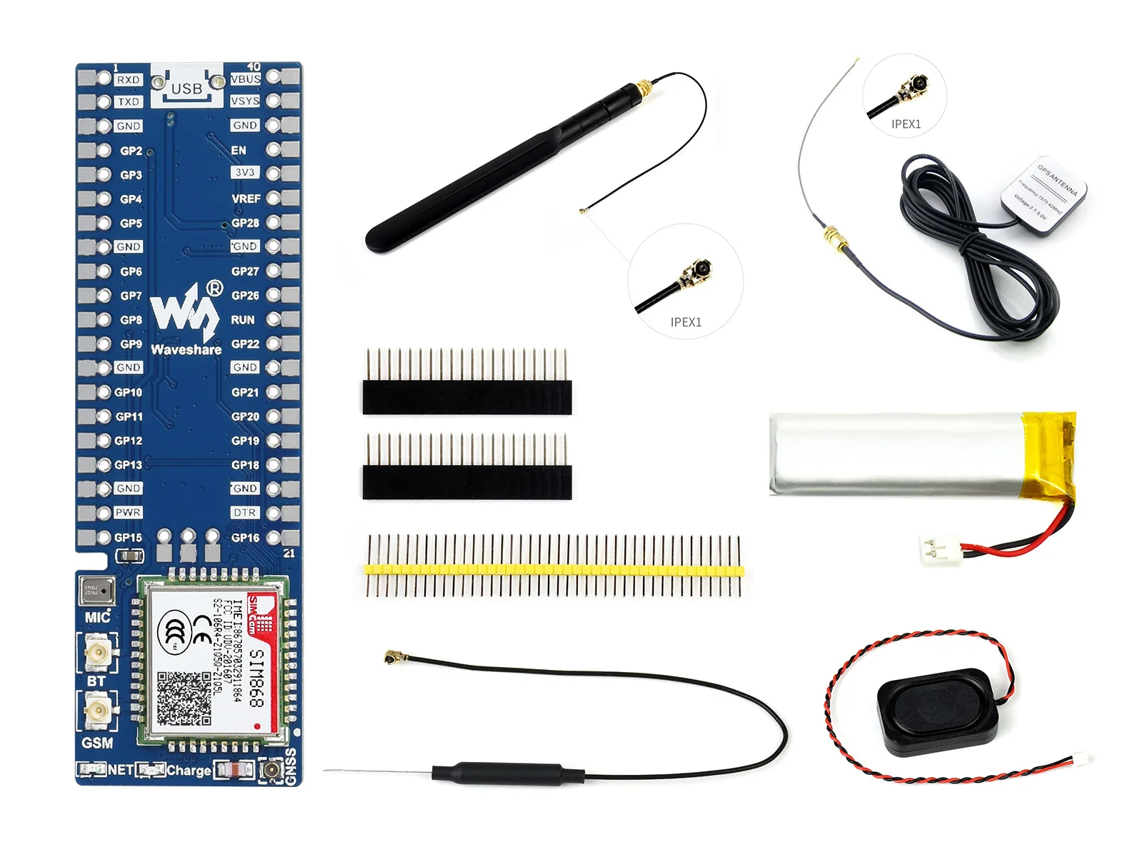 

SIM868 GSM/GPRS/GNSS Module for Raspberry Pi Pico,Bluetooth Connection,Supports 2G Communication,Phone Call,SMS,GNSS Positing