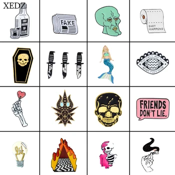 XEDZ new bone structure Axe Wine bottle Newspaper Toilet paper Light bulb Coffin brooch fashion horror Halloween badge collectio
XEDZ new bone structure Axe Wine bottle Newspaper Toilet paper Light bulb Coffin brooch fashion horror Halloween badge collectio