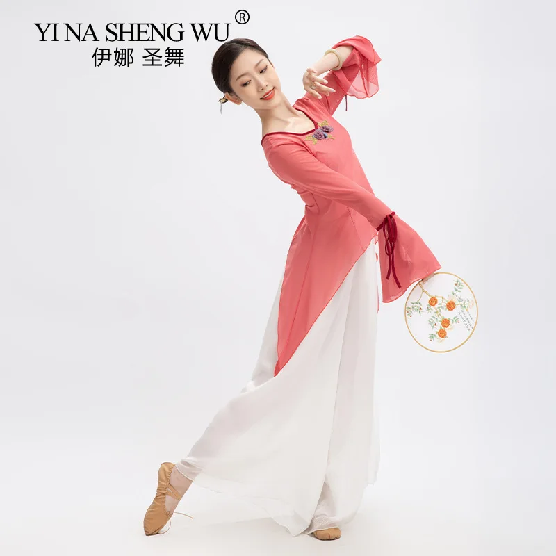 Embroidered Round Neck Trumpet Sleeve Shirt Female Gauze Classical Dance Practice Clothes Stage Performance Clothes Pink Tops
Embroidered Round Neck Trumpet Sleeve Shirt Female Gauze Classical Dance Practice Clothes Stage Performance Clothes Pink Tops