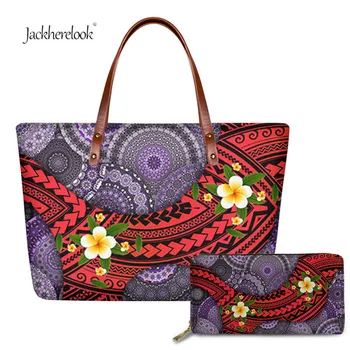 Jackherelook Mandela Flower Design Casual Handbag Luxury Purse Set Polynesian Hibiscus Prints Casual Daily Tote Shoulder Baga 
Jackherelook Mandela Flower Design Casual Handbag Luxury Purse Set Polynesian Hibiscus Prints Casual Daily Tote Shoulder Baga