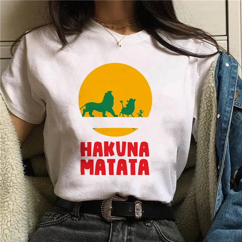 Hakuna Matata Harajuku Ullzang Shirt Women Fashion The Lion King T Shirt Femme Homme Summer Tshirt Fashion Top Female T Shirt
Hakuna Matata Harajuku Ullzang Shirt Women Fashion The Lion King T Shirt Femme Homme Summer Tshirt Fashion Top Female T Shirt