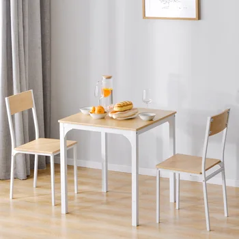 Natural Dining Table and 2 Chairs Set Strong Wooden Reinforced Steel Frame Kitchen Dining Restaurant Home Furniture
Natural Dining Table and 2 Chairs Set Strong Wooden Reinforced Steel Frame Kitchen Dining Restaurant Home Furniture