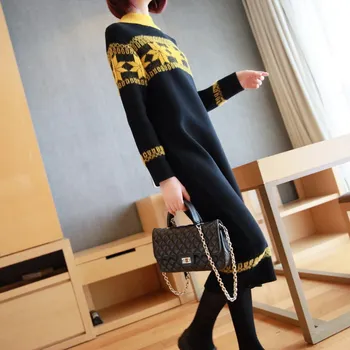 Original Women's High Neck Long Sleeve Winter Dress Thickened Yellow Mid Long Woolen Dress Autumn and Winter 2019
Original Women's High Neck Long Sleeve Winter Dress Thickened Yellow Mid Long Woolen Dress Autumn and Winter 2019