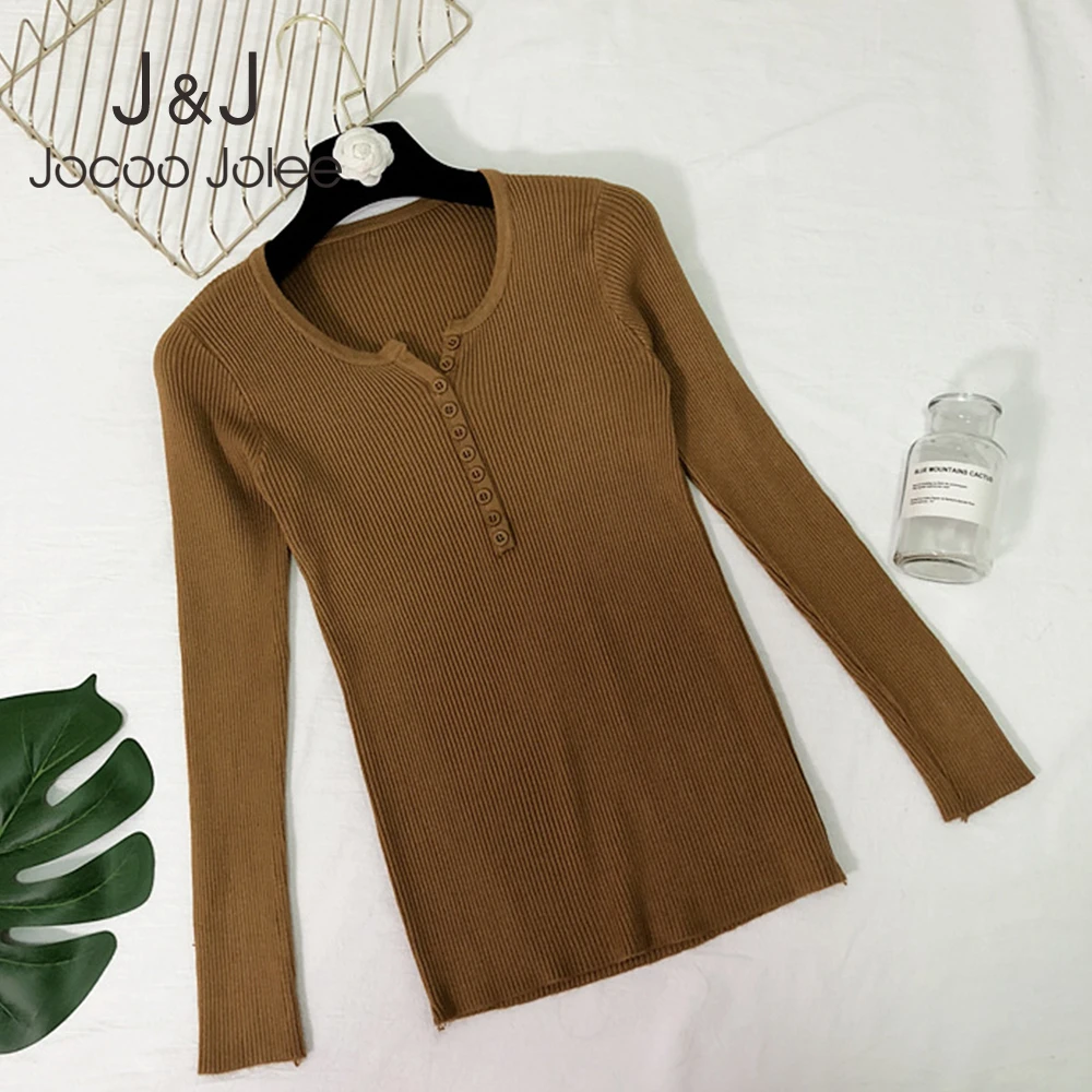 Jocoo Jolee Women Korean Button V Neck Knitted Sweater Autumn Winter Basic Slim Sweater Female Knit Jumper Tops Chic Clothes
Jocoo Jolee Women Korean Button V Neck Knitted Sweater Autumn Winter Basic Slim Sweater Female Knit Jumper Tops Chic Clothes