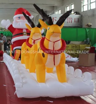 Christmas decoration inflatable Santa Claus pulling a cart with deer for Christmas event
Christmas decoration inflatable Santa Claus pulling a cart with deer for Christmas event