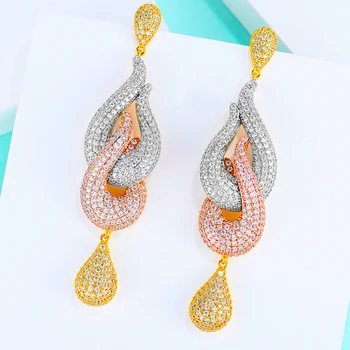 86MM Charms Statement Long Dangle Drop Earrings For Women Luxury Full Cubic Zircon Wedding Bridal DUBAI Dangle Earrings Jewelry
86MM Charms Statement Long Dangle Drop Earrings For Women Luxury Full Cubic Zircon Wedding Bridal DUBAI Dangle Earrings Jewelry