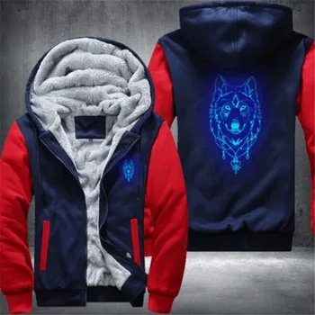 Wolf Glowing Fleece Mens Winter Hoodies Male 2020 New Casual Sweatshirts Hooded Zipper Warm Sportswear Thicken Warm Outwear 
Wolf Glowing Fleece Mens Winter Hoodies Male 2020 New Casual Sweatshirts Hooded Zipper Warm Sportswear Thicken Warm Outwear