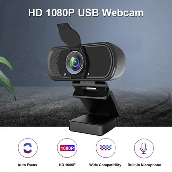 Portable 1080P HD USB Webcam Live Streaming Video Online Conference Fixed Focus Web Camera with Microphone
Portable 1080P HD USB Webcam Live Streaming Video Online Conference Fixed Focus Web Camera with Microphone