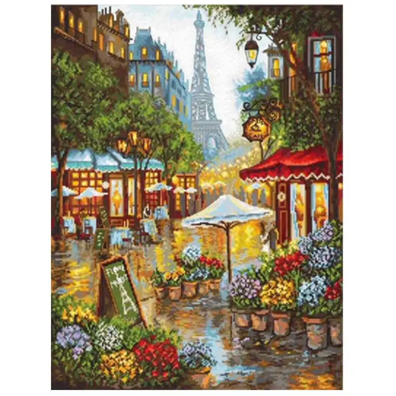 

Paris streets patterns Counted Cross Stitch 11CT 14CT 18CT DIY wholesale Chinese Cross Stitch Kit Embroidery Needlework Sets