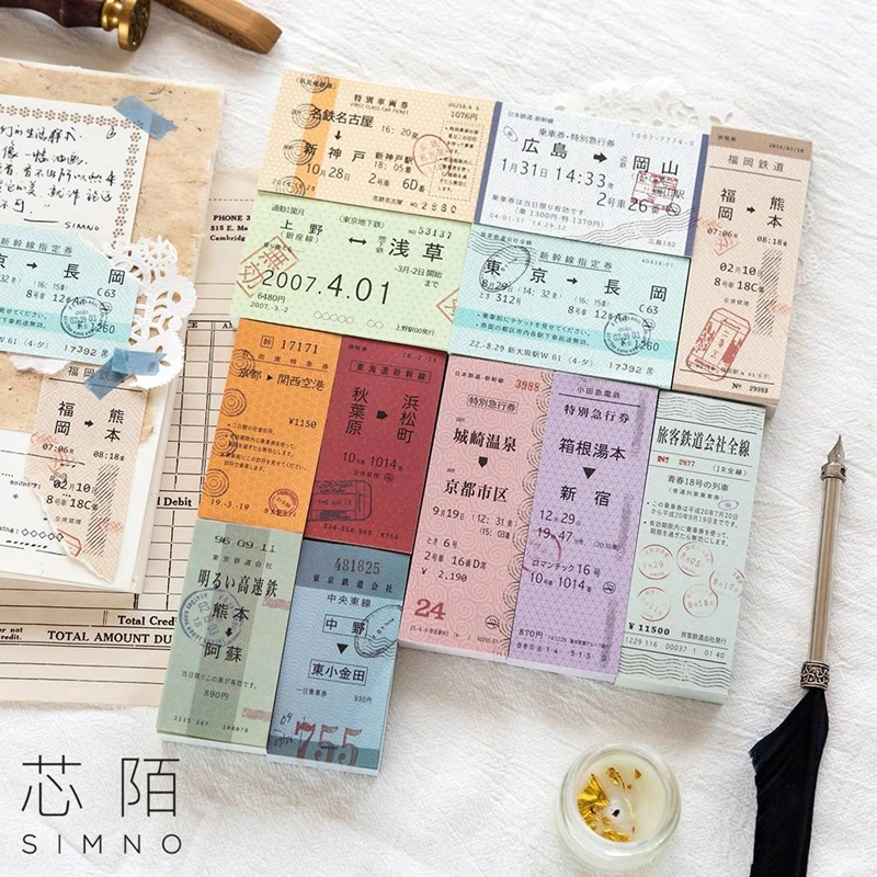 Simno retro vintage Japanese ticket memo pad diy message note paper notepad pack retail
Simno retro vintage Japanese ticket memo pad diy message note paper notepad pack retail