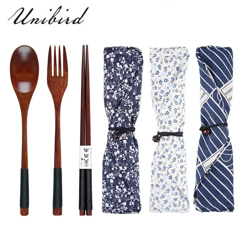 Unibird Natural Wood Janpan Style Dinnerware Set with Bag 3Pcs/set Chopsticks Soup Spoon Fork Sushi Food Chop Sticks Cutlery
Unibird Natural Wood Janpan Style Dinnerware Set with Bag 3Pcs/set Chopsticks Soup Spoon Fork Sushi Food Chop Sticks Cutlery