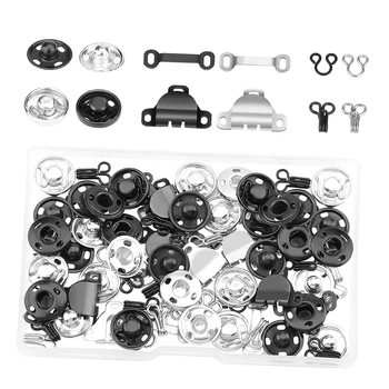 50 Metal Fastener Snap Button Hooks and Eyes Sewing Closures Set Tool Kit Crafts for Clothes, Jacket, Jeans, Bag, Belt, Bra
50 Metal Fastener Snap Button Hooks and Eyes Sewing Closures Set Tool Kit Crafts for Clothes, Jacket, Jeans, Bag, Belt, Bra