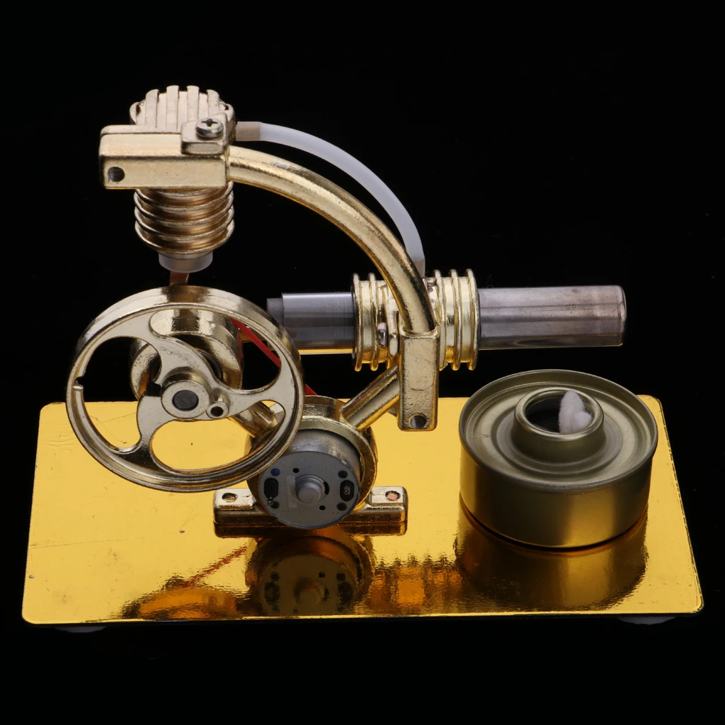 Hot Air Stirling Engine Motor Model (L Shaped), Electricity Power Generator Model, Hot Steam Education Model Toy Kit