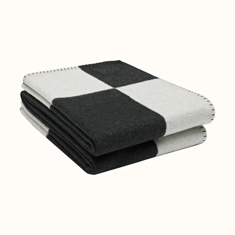 Cashmere Blanket Soft Wool Cover Portable Warm Scarf Shawl Plaid Bedspread Luxury Brand on The Bed Fleece Knitted Throw | Дом и сад