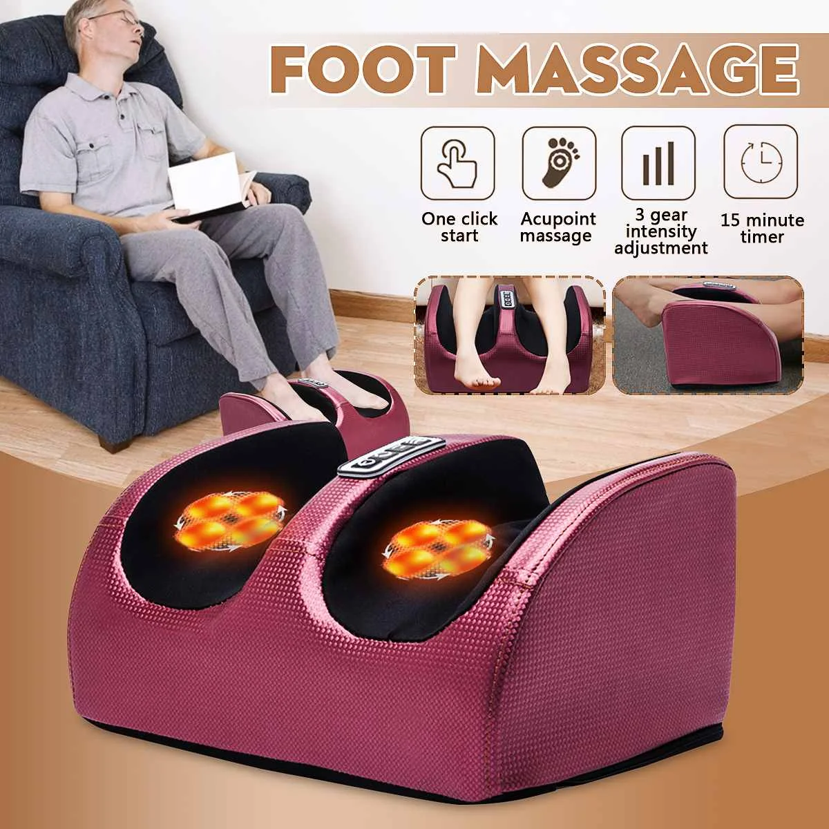 220V Electric Foot Leg Relax Massager Acupoint Machine Hot Compress Infrared Therapy 360° Kneading Massage Leg Pain Relief Relax
220V Electric Foot Leg Relax Massager Acupoint Machine Hot Compress Infrared Therapy 360° Kneading Massage Leg Pain Relief Relax