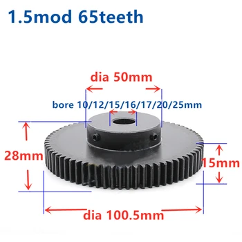 Quench Spur Gear pinion 1.5M 65T 65Teeth Mod 1.5 Width 15mm Bore 10mm-25mm Right Teeth major gear cnc gear rack transmission RC
Quench Spur Gear pinion 1.5M 65T 65Teeth Mod 1.5 Width 15mm Bore 10mm-25mm Right Teeth major gear cnc gear rack transmission RC