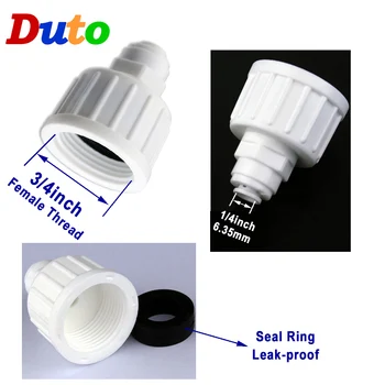 Free Shipping Reverse Osmosis Coupling 3/4 inch screw thread TO 1/4 inch OD Hose quick Connector RO Water Plastic Pipe Fitting
Free Shipping Reverse Osmosis Coupling 3/4 inch screw thread TO 1/4 inch OD Hose quick Connector RO Water Plastic Pipe Fitting