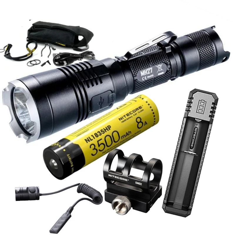 NITECORE MH27 RGB светильник для вспышки CREE XP-L HI V3 max 1000 lumen фонарь с подсветкой 462 метра