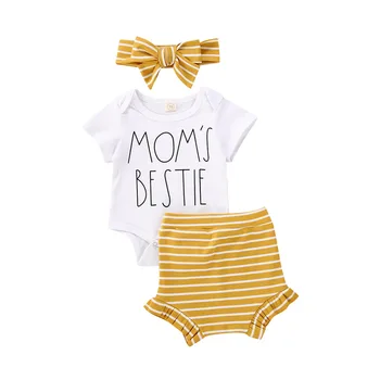 0-18M Lovely Kids Baby Girls Boys Clothes Sets 3pcs Letter Print White Short Sleeve Romper Tops+Striped/Leopard Shorts+Headband
0-18M Lovely Kids Baby Girls Boys Clothes Sets 3pcs Letter Print White Short Sleeve Romper Tops+Striped/Leopard Shorts+Headband