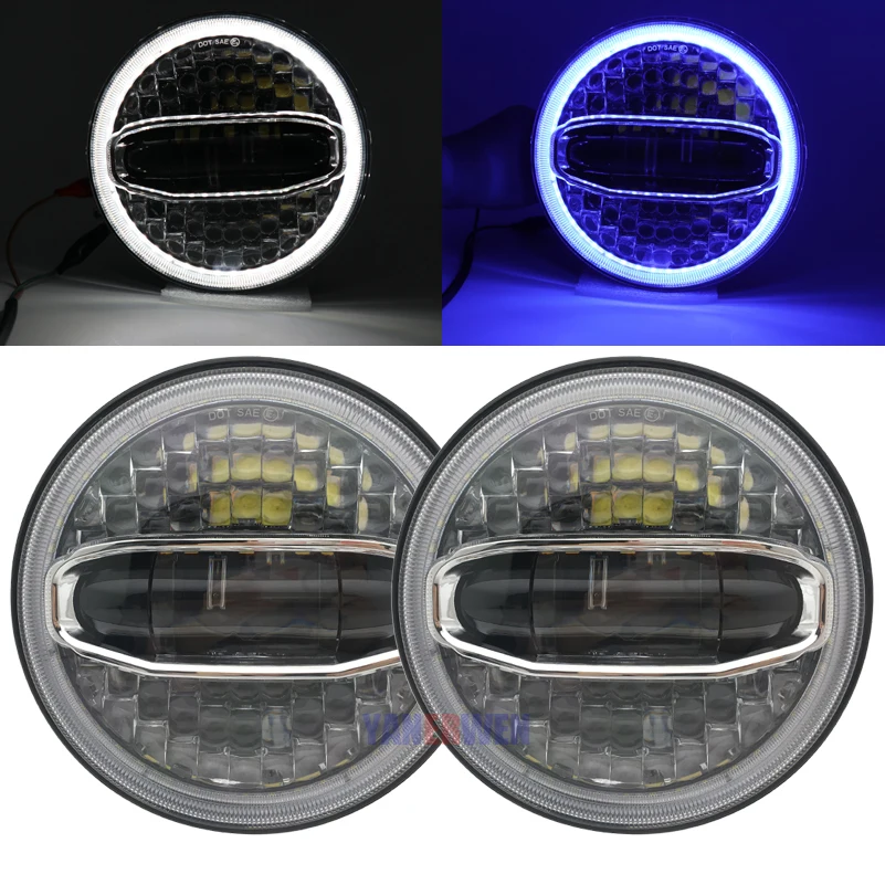 New 7Inch LED Headlight Blue White turn signal H4 Plug led headlamp For Jeep Wrangler Land Rover Defender Hummer Car Accessories
New 7Inch LED Headlight Blue White turn signal H4 Plug led headlamp For Jeep Wrangler Land Rover Defender Hummer Car Accessories