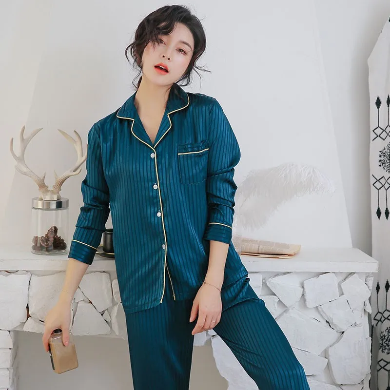 New Style Pajamas Women's Spring And Summer Long Sleeve Viscose Thin Spring And Autumn Home Wear Model Silk Loose-Fit Two-Piece
New Style Pajamas Women's Spring And Summer Long Sleeve Viscose Thin Spring And Autumn Home Wear Model Silk Loose-Fit Two-Piece