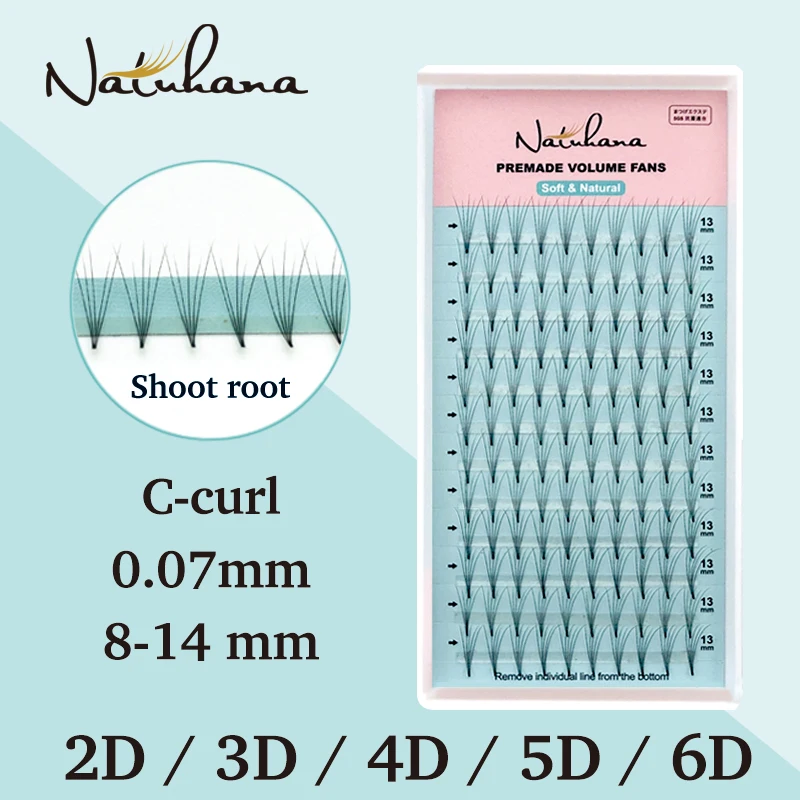 NATUHANA 2D-6D Premade Volume Fans Short Stem False Lashes Korea Silk Individual Eyelash Extension Handmade Mink Pre made Fans
NATUHANA 2D-6D Premade Volume Fans Short Stem False Lashes Korea Silk Individual Eyelash Extension Handmade Mink Pre made Fans