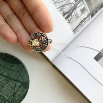 TWO-TONE Funy 100% Authentic 925 Sterling silver Sticking tongue out pendant "LIBERTY" Letters personality necklace TLX857
TWO-TONE Funy 100% Authentic 925 Sterling silver Sticking tongue out pendant "LIBERTY" Letters personality necklace TLX857