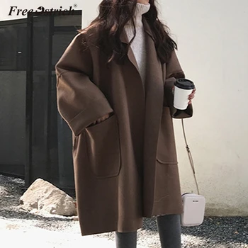 Free Ostrich Women's Wool Long Coat Woolen Ladies Elegant Woman Coats 2019 Winter Female Coat Slim Coats Woman Winter 2019 N30 
Free Ostrich Women's Wool Long Coat Woolen Ladies Elegant Woman Coats 2019 Winter Female Coat Slim Coats Woman Winter 2019 N30