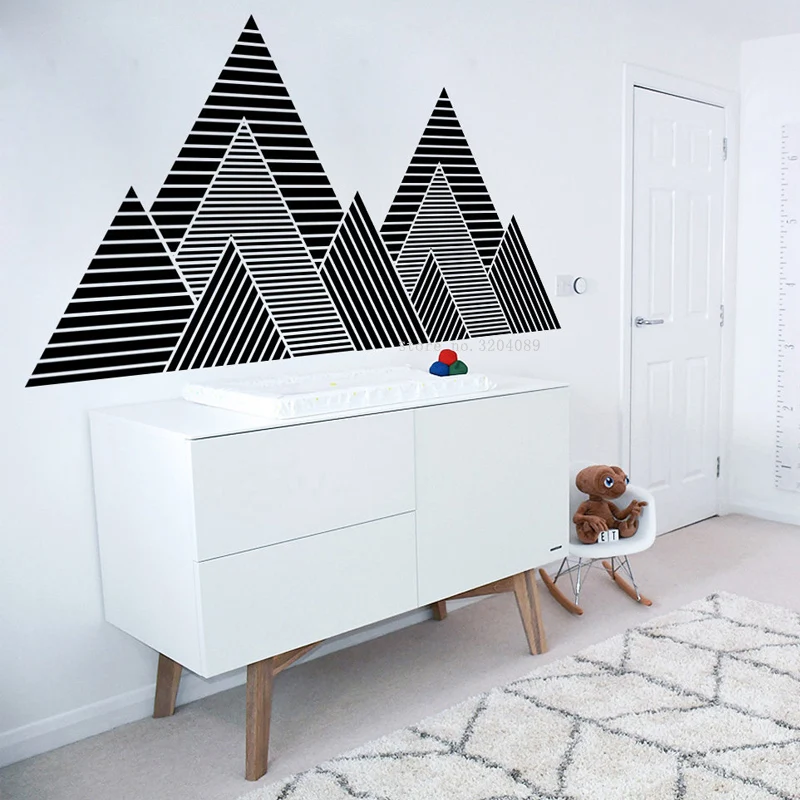 Настенная Наклейка с изображением горы геометрический декор стен постеры для