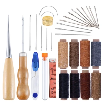 LMDZ Leather Waxed Thread Sewing Kits Hand Sewing Needles with Leather Craft for Leather Canvas DIY Sewing Accessories
LMDZ Leather Waxed Thread Sewing Kits Hand Sewing Needles with Leather Craft for Leather Canvas DIY Sewing Accessories