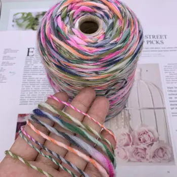 

Limited 500g unique fancy space dye Soft plush acrylic wool knitting yarn Organic Hand weaving Sewing thick crochet thread X5135