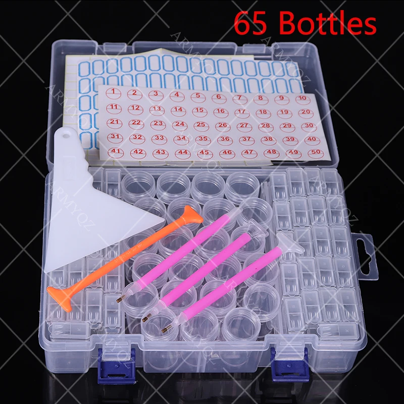 65 Slots Grid 5D diamond painting Sticker box tools kit diamond Embroidery Accessories Bead Organizer Storage Case Container
65 Slots Grid 5D diamond painting Sticker box tools kit diamond Embroidery Accessories Bead Organizer Storage Case Container