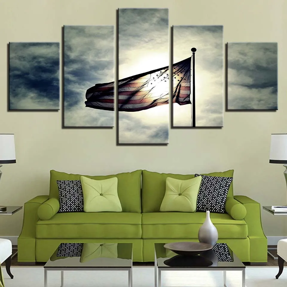 Frame Wall Art HD Printed Pictures 5 Pieces American Flag Sunshine Scenery Modular Painting Poster Canvas Home Living Room Decor
Frame Wall Art HD Printed Pictures 5 Pieces American Flag Sunshine Scenery Modular Painting Poster Canvas Home Living Room Decor