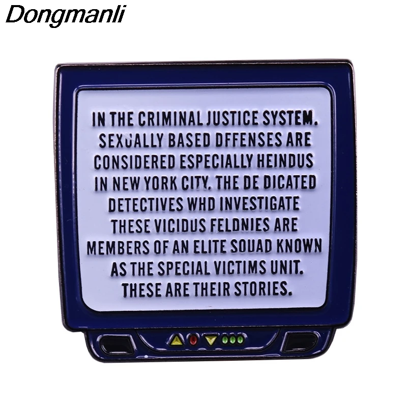 P5729 Dongmanli закон и заказ Твердые эмалированные булавки для женщин мужчин значок
