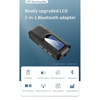 Bluetooth 5.0 Transmitter and Receiver, 2 in 1 Wireless Adapter with LCD Display 3.5mm AUX USB Stereo for PC TV Car Headphones
Bluetooth 5.0 Transmitter and Receiver, 2 in 1 Wireless Adapter with LCD Display 3.5mm AUX USB Stereo for PC TV Car Headphones