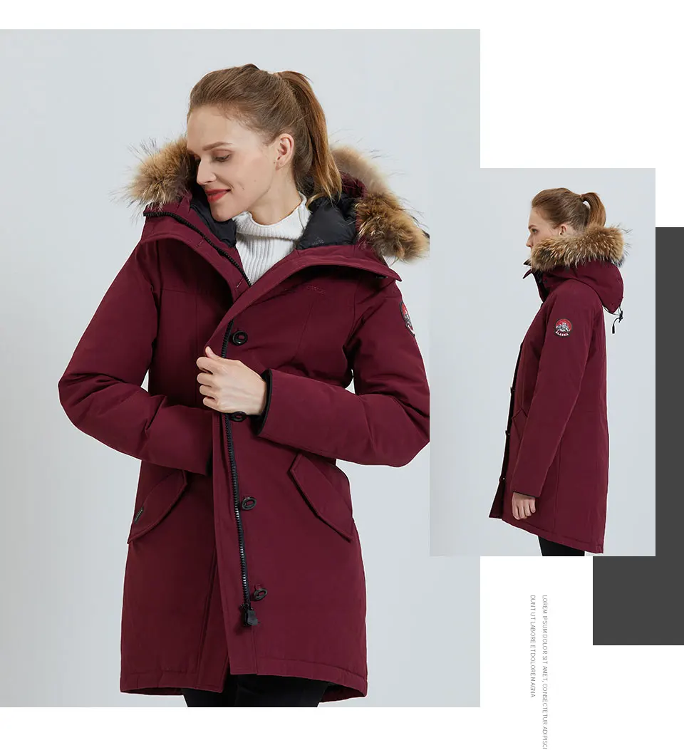 Tiger Force 2019 Thick Alaska Parka Women Winter Jacket with Real Fur Hood Waterproof Windproof Outdoors Padded Coat Snowjacket