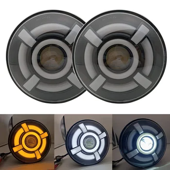 2x 7" LED Halo Headlights with H4 For Land Rover Defender 7inch Headlamp with Amber Turn Signal For lada niva 4x4 Beetle Classic
2x 7" LED Halo Headlights with H4 For Land Rover Defender 7inch Headlamp with Amber Turn Signal For lada niva 4x4 Beetle Classic