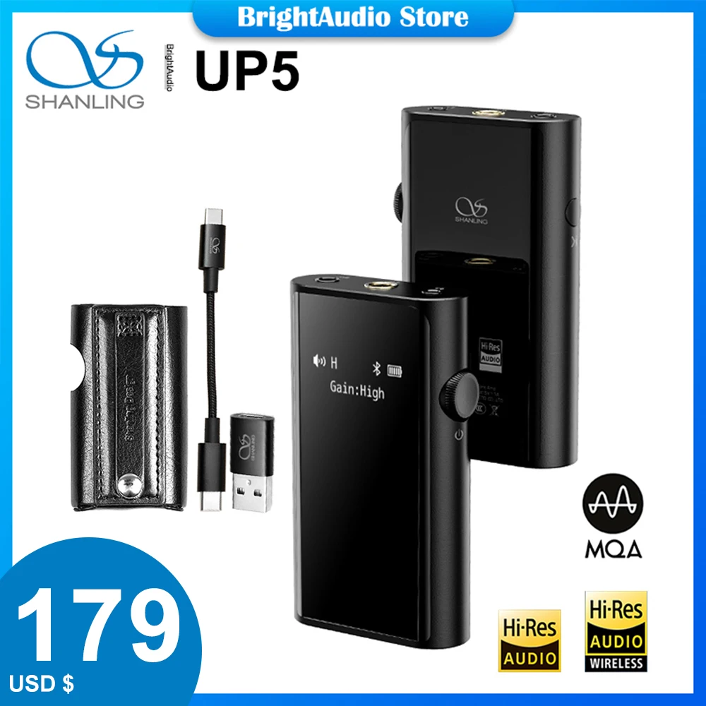 Shanling UP5 dual ES9219C chip MQA Bluetooth USB DAC усилитель наушников TYPE C до 2 5/3 5/4 4 мм DSD256 PCM 384Khz
