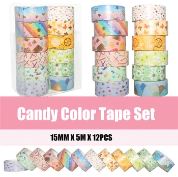 12PCS/SET Colorful Candy Color washi Tape Set Flower Gold Foil washi Wide Tape Scrapbooking Sticker Tape Lot Planner Decorative 
12PCS/SET Colorful Candy Color washi Tape Set Flower Gold Foil washi Wide Tape Scrapbooking Sticker Tape Lot Planner Decorative